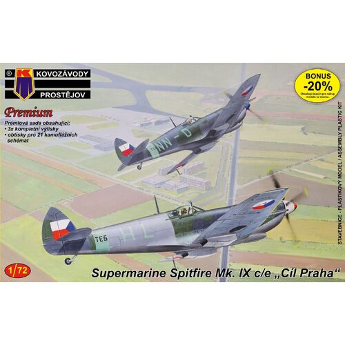 Kovozavody 1/72 Supermarine Spitfire Mk.IXC/E ,Cil Praha ,3x,20 version Plastic Model Kit