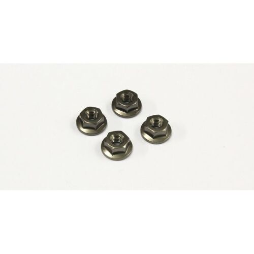 Kyosho Nut(M4x4.5)Flanged (Aluminum/Gunmetal/4p