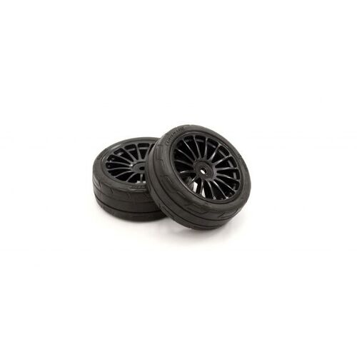 Kyosho Premounted Tire FZ02(15-Spoke BK/M/2pcs)