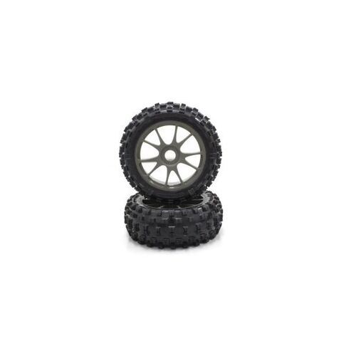 Kyosho 10-Spoke Wheel with Tire(Gunmetal/KC/2pcs)