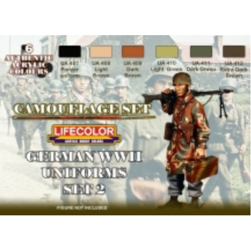 Lifecolor German Uniforms WWII #2 Acrylic Paint Set