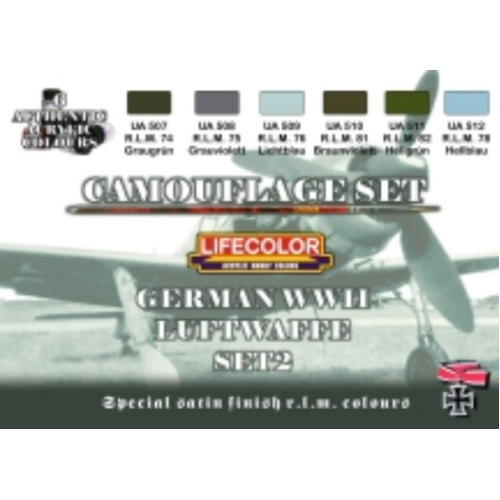 Lifecolor German WWII Luftwaffe #2 Acrylic Paint Set