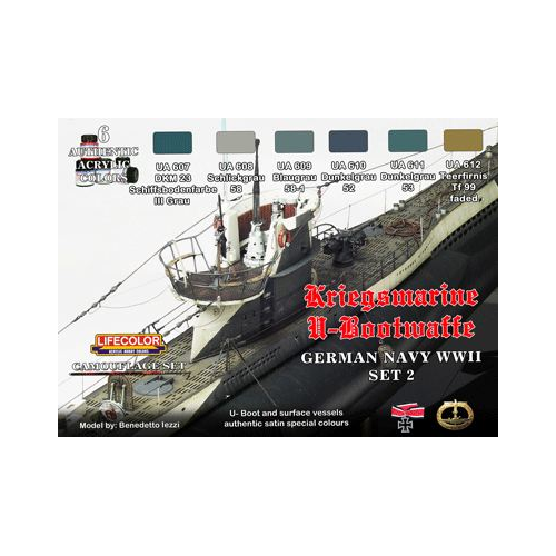 Lifecolor German WWII Navy #2 Acrylic Paint Set