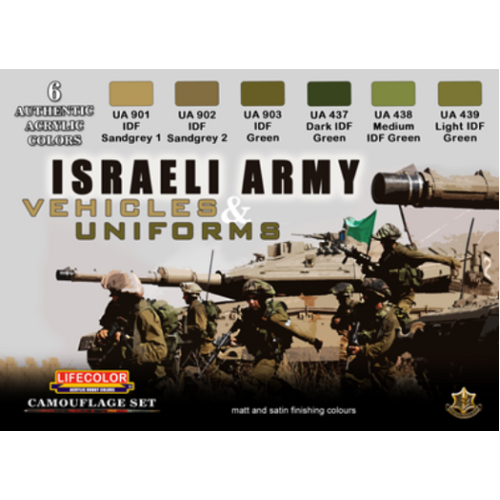 Lifecolor Isreali Army Vehicle & Uniforms Acrylic Paint Set