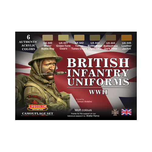 Lifecolor British Uniform Acrylic Paint Set