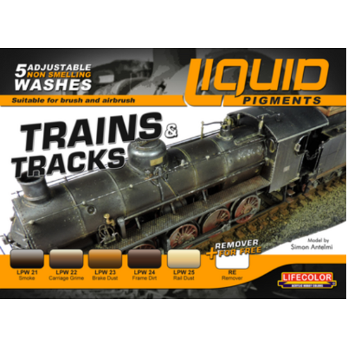 Lifecolor Liquid Pigments Trains & Tracks (5 Wash Set)