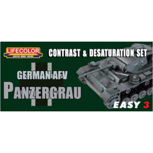 Lifecolor German AFV Panzergrau Constrast Acrylic Paint Set