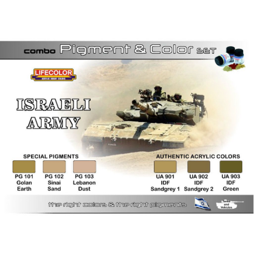 Lifecolor Israeli Army Pigment And Colour Combo Acrylic Paint Set