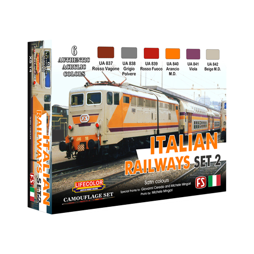 Lifecolor Italian Railways Set 2 6 Colour Acrylic Paint Set