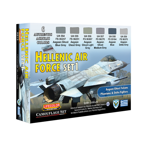 Lifecolor Hellenic Air Force Set 1 6 Colour Acrylic Paint Set