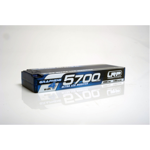 LRP HV Ultra LCG Modified GRAPHENE-4 5700mAh Hardcase battery - 7.6V LiPo - 120C/60C