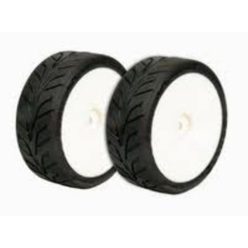 LRP VTEC 1/8 Off-Road Buggy - wheel pre-mounted - Street tire on white wheel (1 pair)