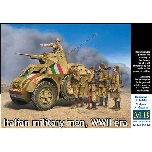 Master Box 1/35 Italian military men, WWII era Plastic Model Kit