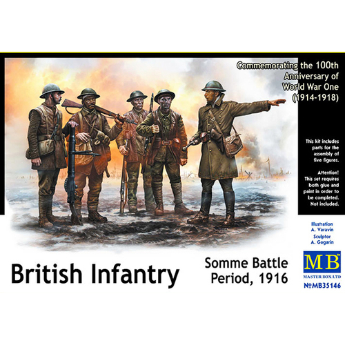 Master Box 1/35 British Infantry, Somme Battle Period, 1916 Plastic Model Kit