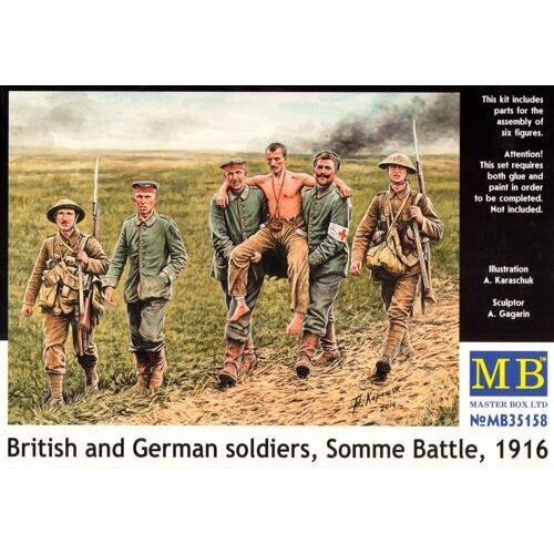 Master Box 1/35 British and German soldiers, Somme Battle, 1916 Plastic Model Kit