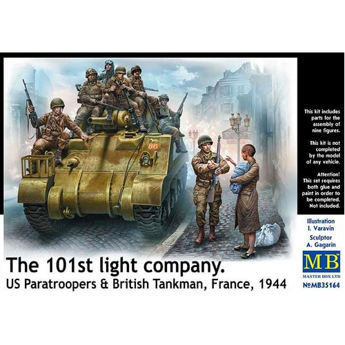 Master Box 1/35 The 101st light company. US Paratroopers & British Tankman, France, 1944