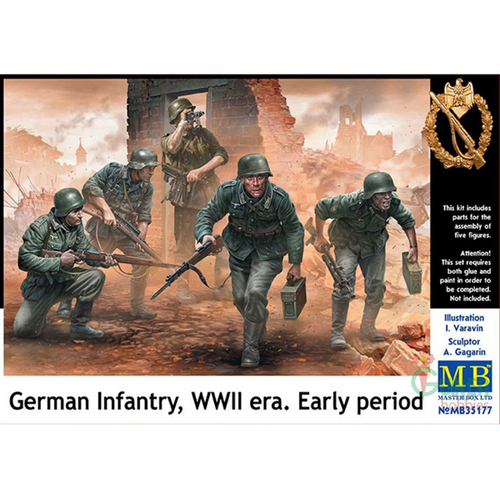 Master Box 1/35 German Infantry, WWII era. Early period Plastic Model Kit