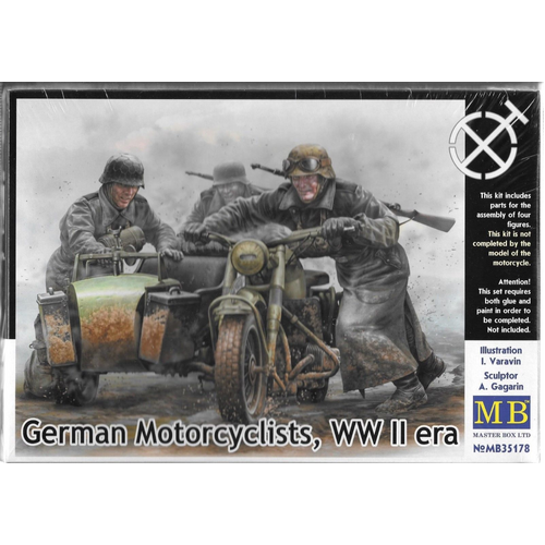 Master Box 1/35 German Motorcyclists, WWII era Plastic Model Kit