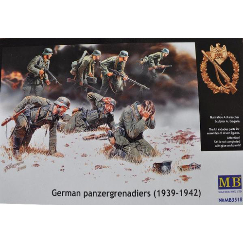 Master Box 1/35 German Panzergrenadiers, 7 fig. Plastic Model Kit