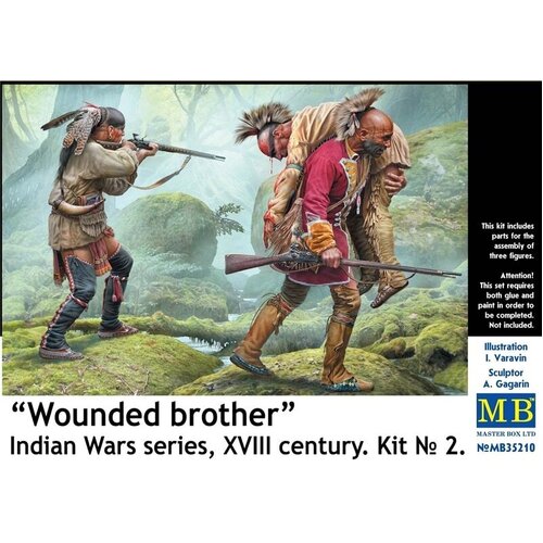 Master Box 1/35 Wounded brother. Indian Wars series, XVIII century. Kit No. 2