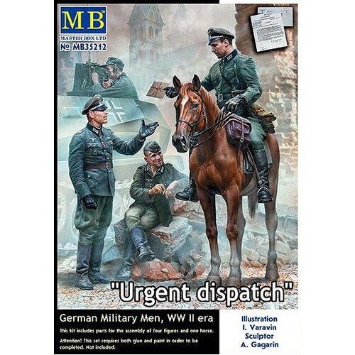 Master Box 1/35 Urgent Dispatch. German Military Men, WW II era NEW! Plastic Model Kit