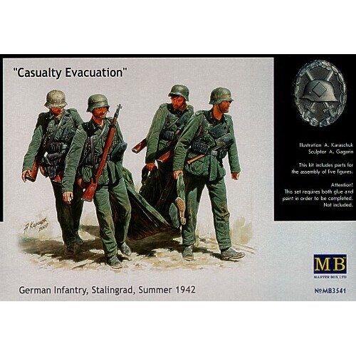 Master Box 1/35 Casualty Evacuation, German Infantry, Stalingrad Summer 1942 Plastic Model Kit