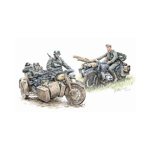 Master Box 1/35 Kradschützen: German Motorcycle Troops on the Move Plastic Model Kit