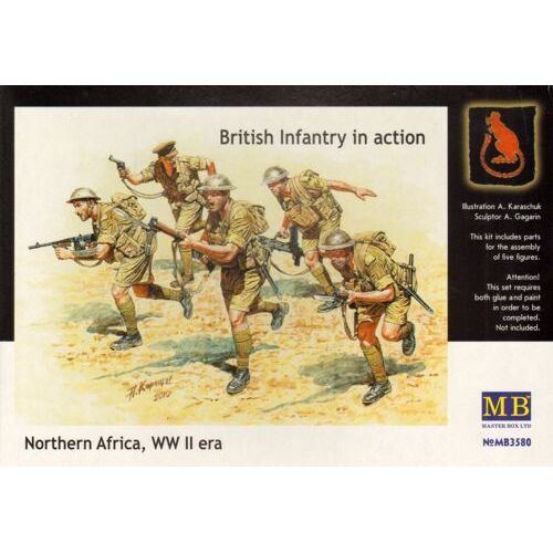 Master Box 1/35 British Infantry in action, Northern Africa, WW II era Plastic Model Kit