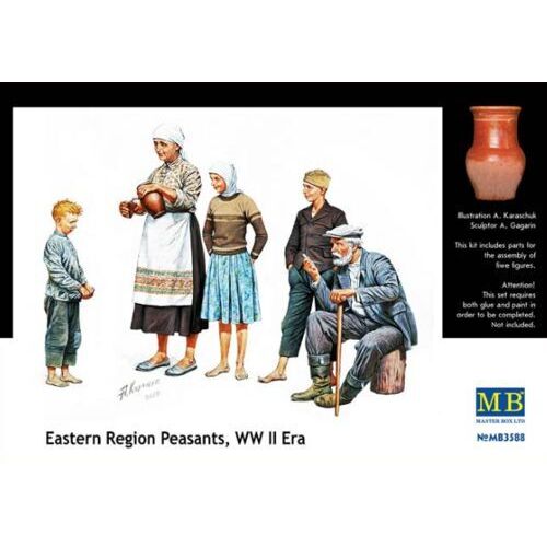 Master Box 1/35 Eastern Region Peasants, WW II era Plastic Model Kit