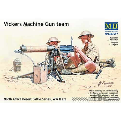 Master Box 1/35 Vickers Machine Gun team, North Africa Desert Battle Series, WW II era