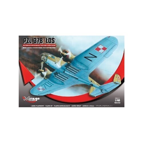 Mirage 1/48 PZL 37B LOS BOMBER Plastic Model Kit