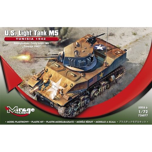 Mirage 1/72 US Light Tank M5- Tunisia 1942 Plastic Model Kit