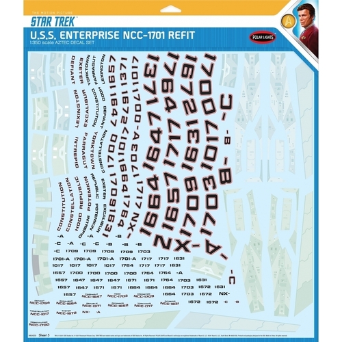 Polar Lights 1/350 Star Trek U.S.S. Enterprise Refit Aztec Decals