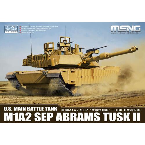 Meng 1/72 U.S Main Battle Tank M1A2 SEP ABRAMS TUSK II Plastic Model Kit