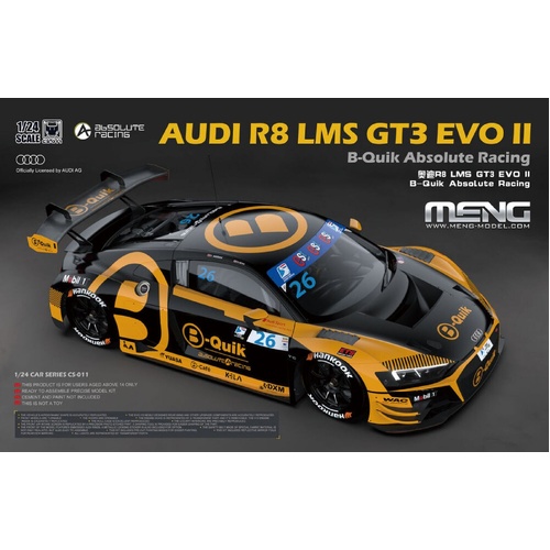 Meng 1/24 Audi R8 LMS GT3 EVO II B-Quik Absolute Racing Plastic Model Kit