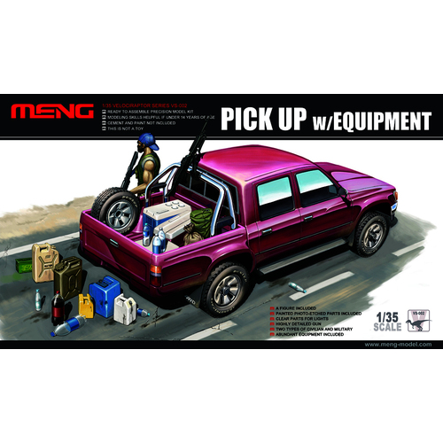 Meng 1/35 Pick Up w/equipment Plastic Model Kit