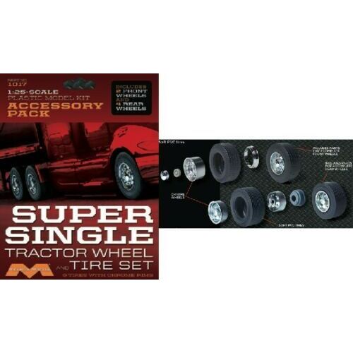 Moebius 1/25 Super Single Tractor Wheel & Tire Set Plastic Model Kit