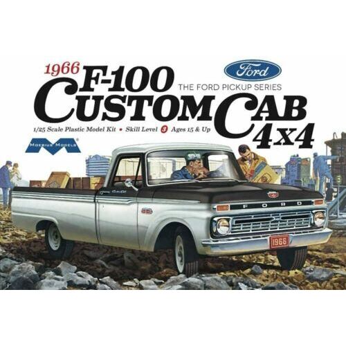 Moebius 1/25 1966 Ford F100 Custom Cab 4x4 Truck Plastic Model Kit [1236]