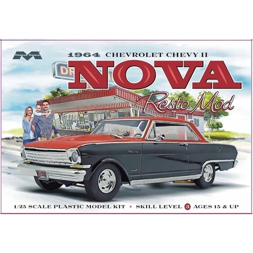 Moebius 1/25 1964 Chevy II Nova Resto Mod Plastic Model Kit