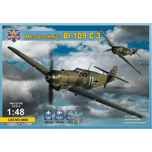 ModelSvit 1/48 Messershmitt Bf.109 C-3 Plastic Model Kit