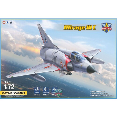 ModelSvit 1/72 Mirage IIIC all-weather interceptor (6 camo schemes) Plastic Model Kit