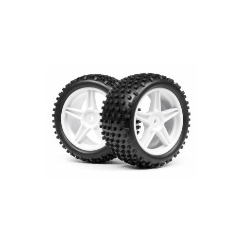 Maverick 1:10 BUGGY WHITE REAR WHEEL & TYRE ASSEMBLY [MV22115]