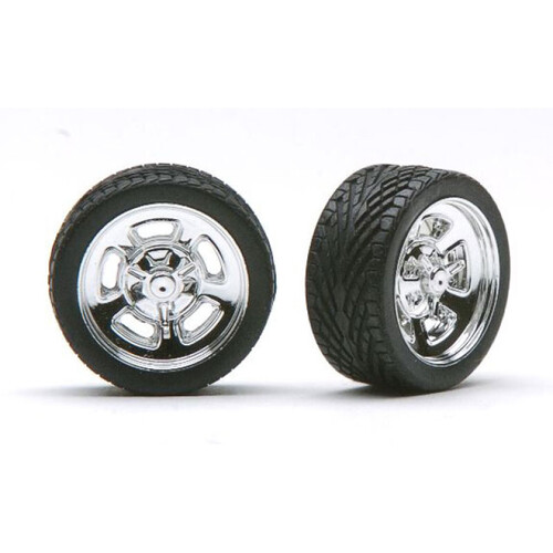 Pegasus 1/24 "Hella's" 19" Rims W/Tires Chrome for Scale Models [1277]