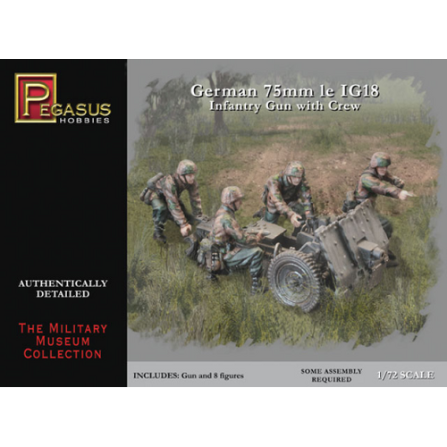 Pegasus 1/72 German IG18 75mm le Infantry Gun and Crew