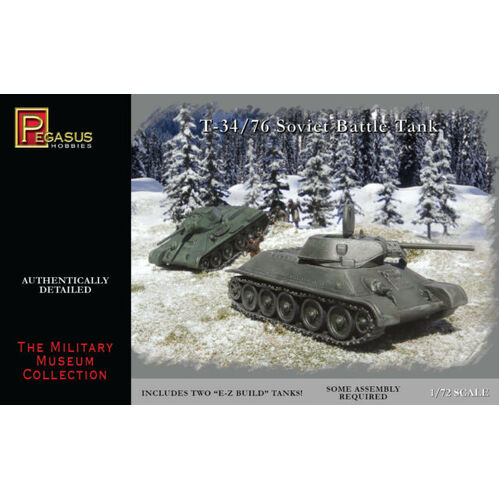 Pegasus 1/72 T-34/76 Soviet Battle Tanks (2) Plastic Model Kit [7661]