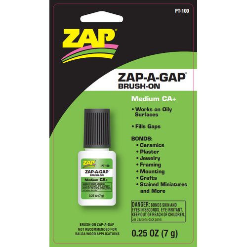 Zap-A-Gap CA+ Brush-on Medium Cyanoacrylate (Green) 1/4oz/7g