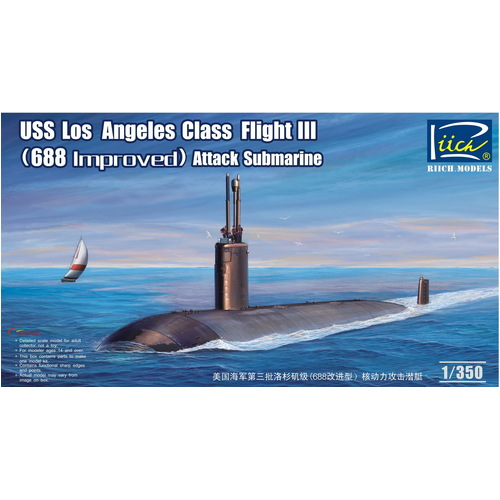 Riich Models 1/350 USS Los Angeles Class Flight III (688 improved) SSN Plastic Model Kit