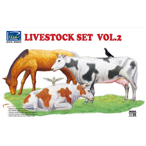 Riich Models 1/35 Livestock Set Vol.2 Plastic Model Kit