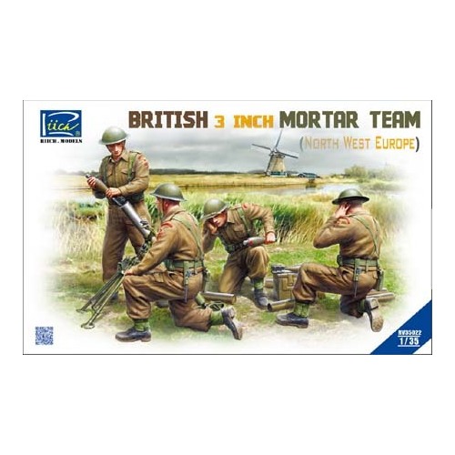 Riich Models 1/35 British 3 inch Mortar Team set (North West Europe) Plastic Model Kit