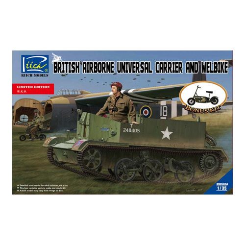 Riich Models 1/35 British Airborne Universal Carrier Mk.III & Welbike Mk2 Plastic Model Kit